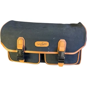 Hama Safari Camera Bag Black Tan Canvas Shoulder Case with Dividers Vintage - Picture 1 of 11