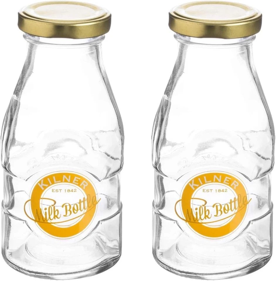 Botella de leche Kilner Twist Top 1/3 pinta 189 ml transparente (paquete de 2)  Foto 1 de 1