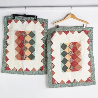 Set of 2 Matching Handmade Quilt Pillowcase Sham 23" x 28" Cotton Multicolor - Image 1 of 4
