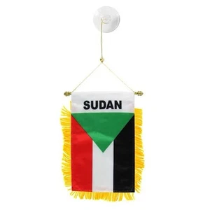 Sudán La Mini Bandera Bandera Ideal para Ventana de Coche y Hogar 4X6 Colgante 2 Caras - Imagen 1 de 1