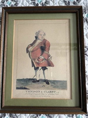 "Impresión de arte satírico británico Venison & Claret impresión de macarrones 8 x 10"" enmarcada" Foto 1 de 4