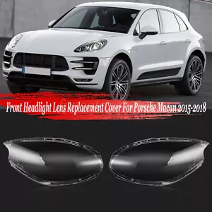Left Right For Porsche Macan 2015-2018 Front Headlight Headlamp Lens Cover Shell - Picture 1 of 10