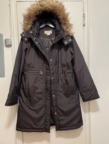 GIACCA CAPPOTTO DONNA MICHAEL KORS MARRONE CON CAPPUCCIO TAGLIA M M