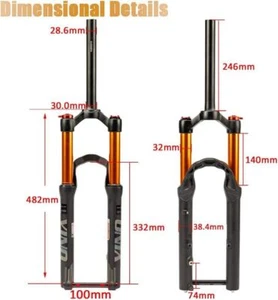 BUCKLOS YINO 24” Air Suspension Fork MTB 120mm Travel 100*15mm Thru Axle/9mm QR - Picture 1 of 12