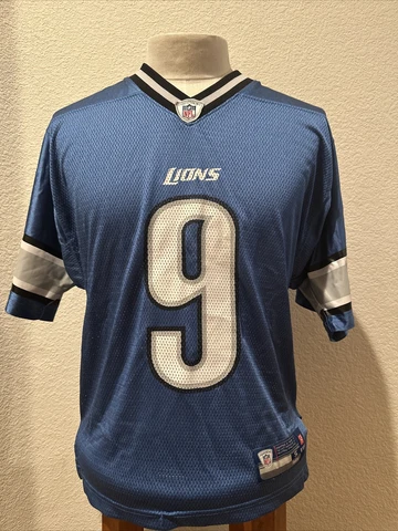 Reebok NFL On Field Jersey Matthew Stafford Detroit Lions Men's Size Small Blue Cover