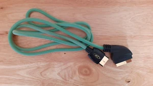 X BOX TO SCART TV IXOS CABLE / COLOUR GREEN GOLD / 2M LENGTH / USED - Picture 1 of 6