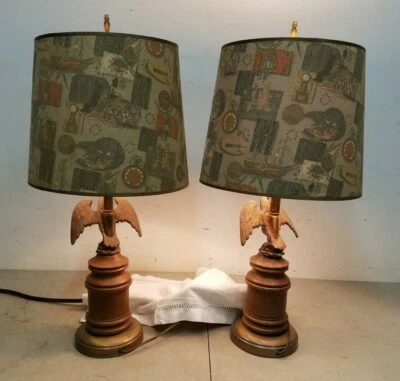 Par de lámparas de estudiante American Eagle de colección, americanas de mediados de siglo de los años 50-60 Foto 1 de 4