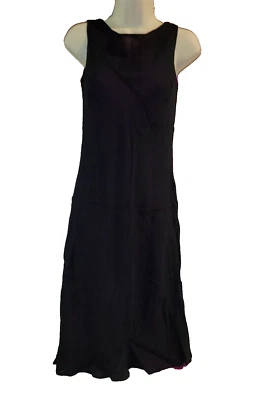 Vestido sin Mangas Tessuto Vintage Y2K M Negro Forrado en Capas Púrpura Abertura Trasera Foto 1 de 4