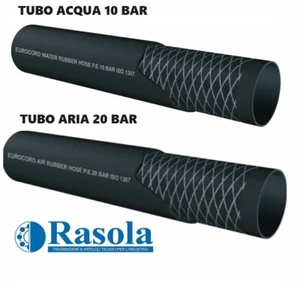 TUBO GOMMA NERO ACQUA 10 BAR - ARIA COMPRESSA 20 BAR VARIE MISURE AL METRO - Foto 1 di 1
