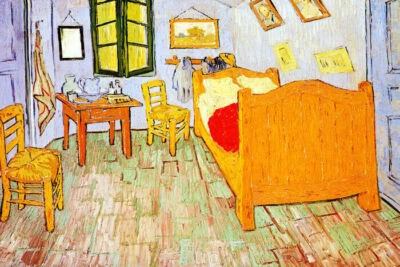 THE BEDROOM ARLES BED CHAIRS IMPRESSIONIST PAINTING BY VINCENT VAN GOGH REPRO  - Image 1 of 3