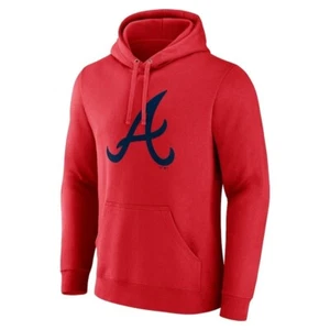 Felpa con cappuccio pullover Atlanta Braves rosso marca Fanatics uomo XL NUOVA CON ETICHETTE - Foto 1 di 7
