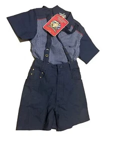 Retro The Long Street Image Boys Outfit Size 7 Navy Blue Shorts & Shirt. - Picture 1 of 8