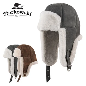 Sterkowski FARGO Shearling Winter Trapper Cap Pilot Cabbie Chapka Leather Mens - Imagen 1 de 5