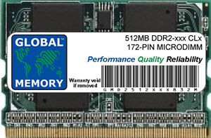 512MB DDR2 400/533MHz 172-PIN MICRODIMM MEMORY RAM FOR LAPTOPS/NOTEBOOKS