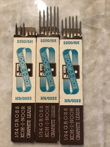 NOS VTG 3 Boxen KOH-I-NOOR 2200/6H Zeichenkabel 6 pro Box Hardtmuth Inc N J - Bild 1 von 5