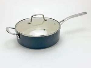 Martha Stewart Nonstick Aluminum Cookware Blue 4.6-quart Saute Pan With Lid New - Picture 1 of 7