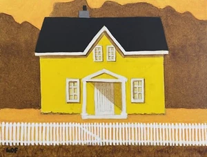 Alan Lofsness - Acrylic Painting "The Little Yellow House" Art 12 x 16 - Picture 1 of 7