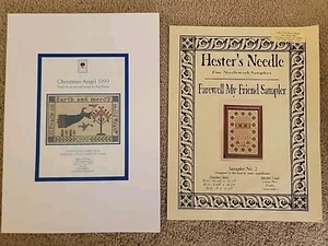 Hesters Needle Farewell  My Friend  Sampler  & Christmas  Angel 1999 - Picture 1 of 3