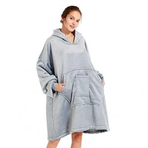 REDESS Blanket Hoodie Sweatshirt, Wearable Blanket Oversized Sherpa with Sleeves - Picture 1 of 8