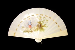 Antique Hand Fan Brisé Style Hand-painted Circa 1880s - Picture 1 of 10