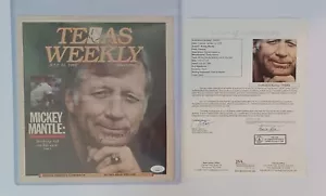 Mickey Mantle Signed Texas Weekly Magazine New York Yankees JSA LOA - Picture 1 of 2