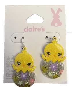🐔Easter New! Claire's - Easter Egg w/ Chick Earrings Girls - Picture 1 of 3
