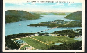 BEAR MOUNTAIN PARK, NY * IONA ISLAND ~ VIEW from BEAR MOUNTAIN * UNPOSTED 1920s - Picture 1 of 2