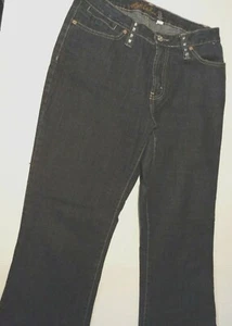 Kikit Jeans Womens Dark Wash Blue Flare Denim Jeans Faux Diamond Studs Size 10 - Picture 1 of 10