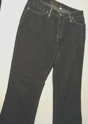 Kikit Jeans Womens Dark Wash Blue Flare Denim Jeans Faux Diamond Studs Size 10 - Image 1 of 4