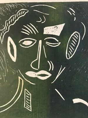 Schöner Gravur Porträt Mann Picasso? Druck Art zu Identifizieren Linolschnitt - Bild 1 von 4