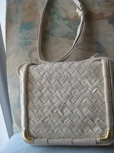 280$ SHARIF bag handbag LEATHER SHOULDER purse, tote,shopper IVORY - Picture 1 of 9