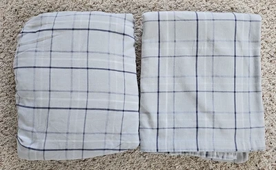 Sábanas ajustables planas dobles a cuadros ventana derecha herrajes restauración bebé y niño Foto 1 de 4