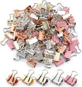 Mini Binder Clips, Paper Clip, Small Paper Clamps 15Mm (5/8 Inch), 100 Pack Micr - Picture 1 of 12