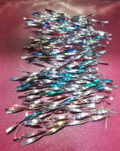 Vintage Lot 74 Twisted Metal Aluminum Icicles Multicolor Christmas Ornament 5.5" - Picture 1 of 8