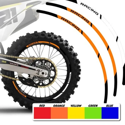 Pegatinas para llantas de moto de cross 21" 18" A01B para TM Racing 450EN (EN450F) 07-21 20 Foto 1 de 4