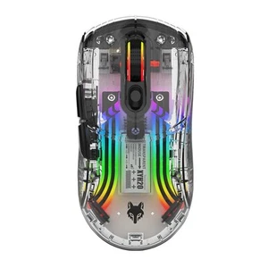 Bluetooth Wireless Mouse, Transparent RGB Mechanical Dual Mode Gaming Mouse, ... - Picture 1 of 9