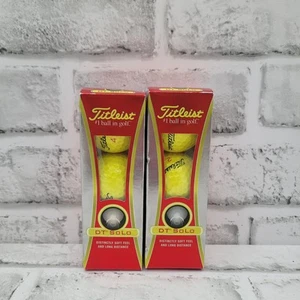 Two Packs Of 3 Titleist DT SoLo Golf Balls - Yellow - New - Picture 1 of 4