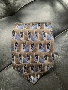 Joseph & Feiss International Seidenkrawatte Krawatte braun blau grau XL 4"x66,5" LANG - Bild 1 von 6