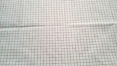 Fabric Timeless Brown & White Checkerboard Oval 15" x 13" w/extra piece $1.55 - Image 1 of 2