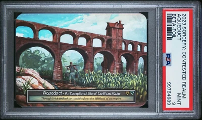 2023 SORCERY CONTESTED REALM BETA - AQUEDUCT FOIL - PSA 9 POP 4! - Image 1 of 4