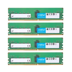 Crucial 64GB (4X16GB) 3200MHz DDR4 PC4-25600 ECC Registered Memory CT16G4RFD832A - Picture 1 of 3