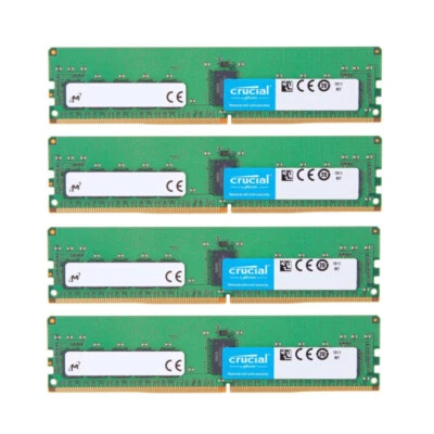 Crucial 64GB (4X16GB) 3200MHz DDR4 PC4-25600 ECC Registered Memory CT16G4RFD832A - Image 1 of 3