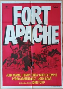 Fort Apache ORIGINAL Spanish '63 POSTER John Wayne Ford MAC Indians art - Imagen 1 de 6