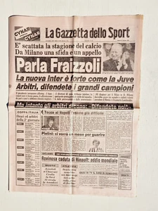 Gazzetta dello Sport 21 August 1982 Inter Fraizzoli - Ramon Diaz - Platini - Picture 1 of 1
