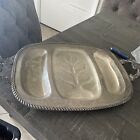 Silver Serving Dish, 3 Columns, with handles, 18”x14”, Vintage Collectible dc7