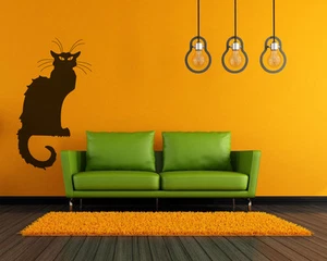Cat Chat Noir Vinyl Wall Decal Sticker Removable Graphic Classical Kitchen Art - Picture 1 of 2