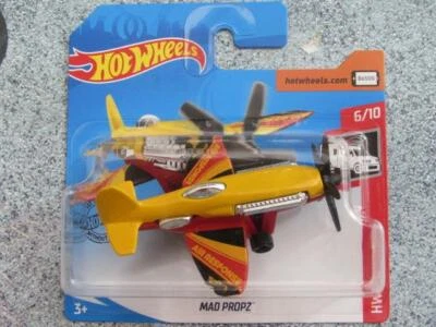 Hot Wheels 2020 #186/250 MAD PROPZ plane yellow red @K