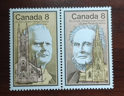 Canada #663a (662, 663) MNH Se-tenant Pair Stamps 1975 - Dr Chown & Dr Cook - Image 1 of 3