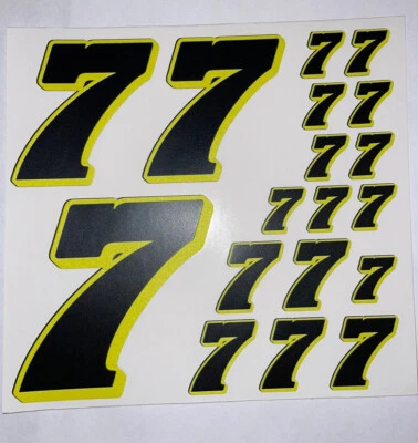 Matte Black-w/ Yellow Shadow #7’s Racing Numbers  Rc Box L3 - Image 1 of 4