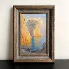 Oil On Board By Willem Welters (1881-1972) " Pt. Etretat " Signed Lower Left